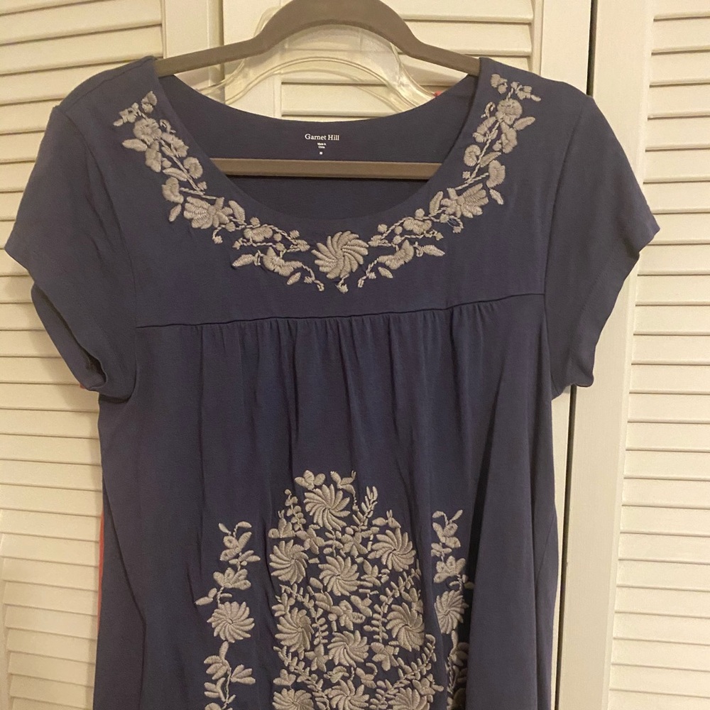 Soft! Embroidered top from Garnet Hill.